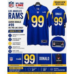 NFL Pro Line Aaron Donald #99 Los Angeles Rams Jersey Men’s 2XL Blue NWT